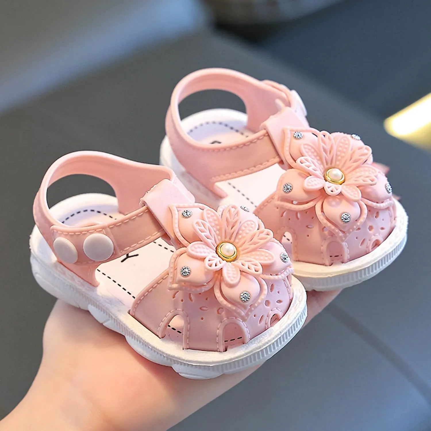 Girl's Sandals Soft Sole Children Shoes Comfortable Soft Sole Sandals Fashionable Flower Beach Bow