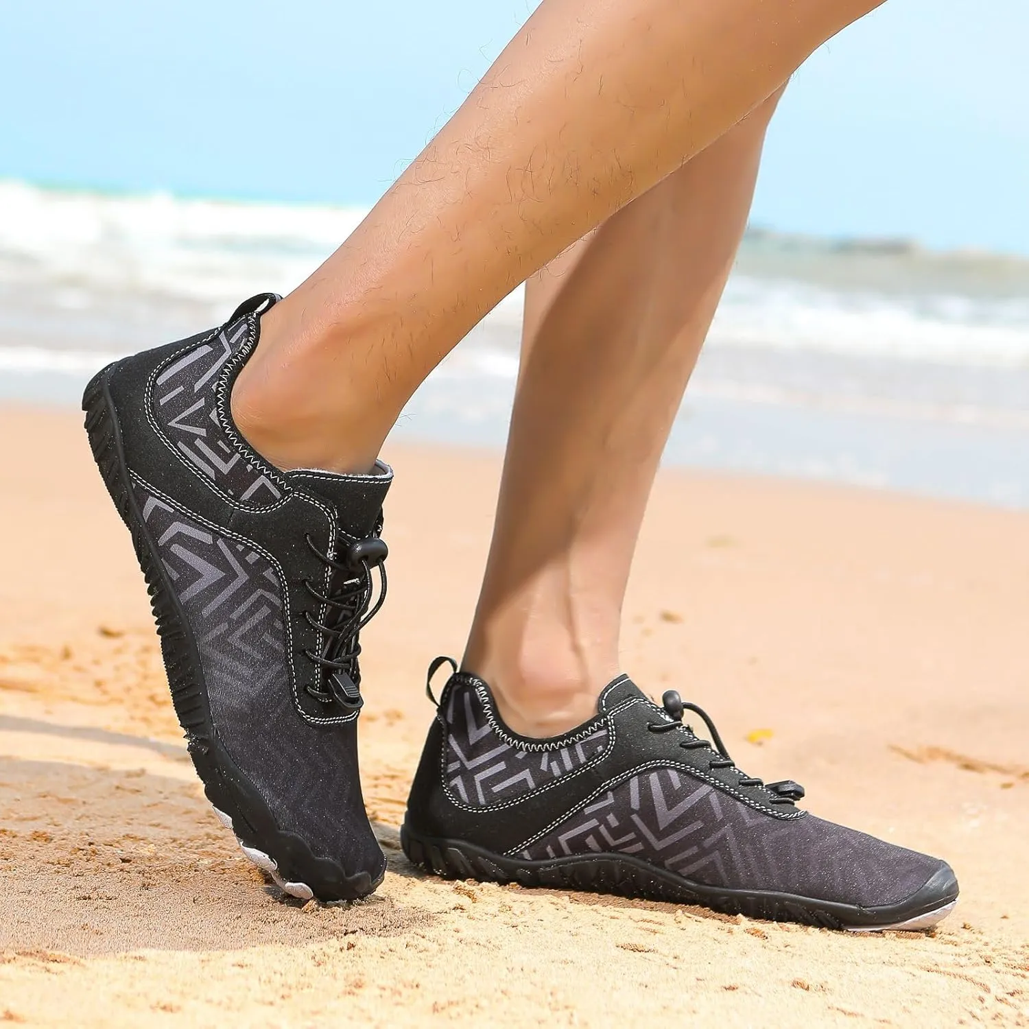 Grounded Footwear for Women Hike Barefoot Shoes Wide Toe Box Zero Drop Summer Beach Shoes Casual Comfortable Walking Shoe Non Slip Neuropathy Socks for Women Lightweight Breathable Sneakers 2025