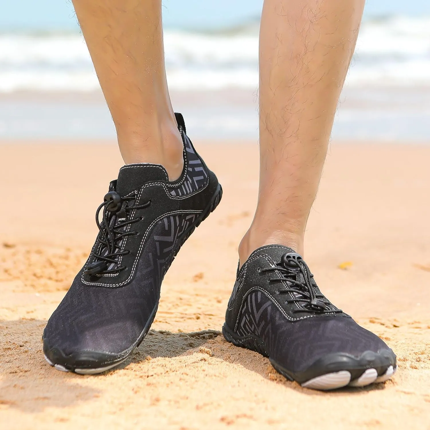 Grounded Footwear for Women Hike Barefoot Shoes Wide Toe Box Zero Drop Summer Beach Shoes Casual Comfortable Walking Shoe Non Slip Neuropathy Socks for Women Lightweight Breathable Sneakers 2025