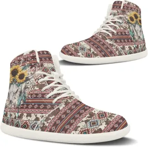 High Top Sneakers for Women Leather Shoes Trendy Men's Barefoot Shoes