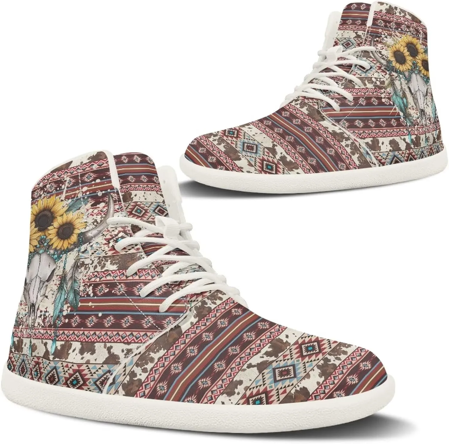 High Top Sneakers for Women Leather Shoes Trendy Men's Barefoot Shoes