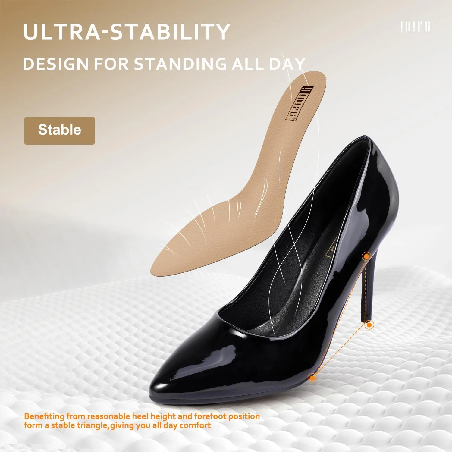 IDIFU Women's IN4 Classic Pointed Toe High Heels Pumps Wedding Dress Office Shoes