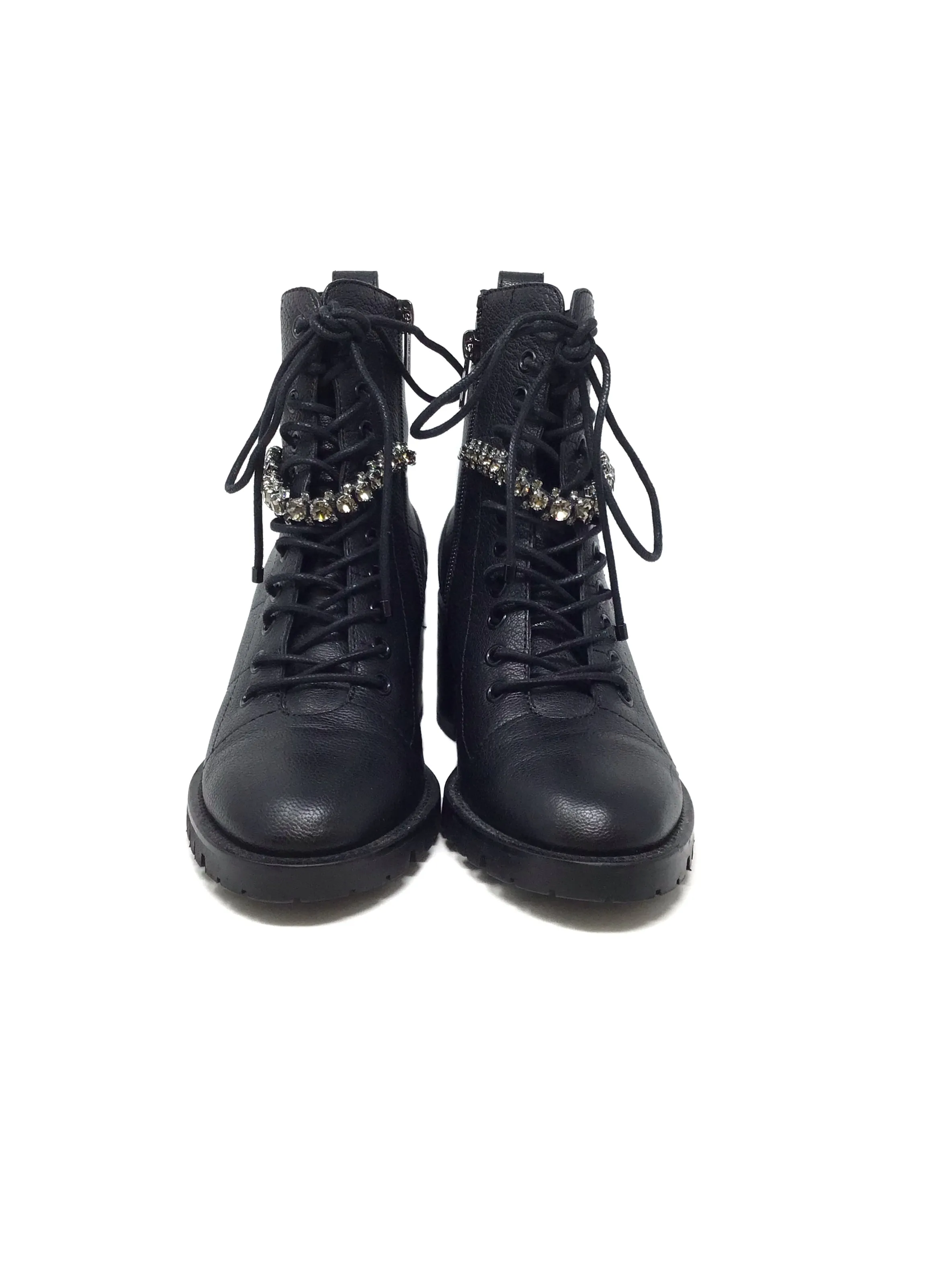 Jimmy Choo W Shoe Size 36 'Cruz' Crystal Lace Up Combat Boots