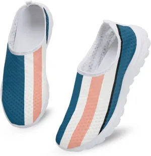 KEIAHUAN Trendy Sneakers for Women Running Shoes Casual Mesh Flats Non Slip Hiking Training Shoes Breathable Knit