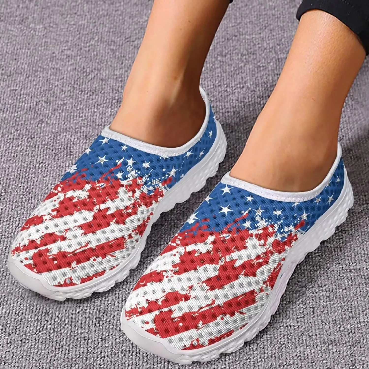 KEIAHUAN Trendy Women Road Running Shoes Non-Slip Tennis Training Shoes Casual Lightweight Sneakers