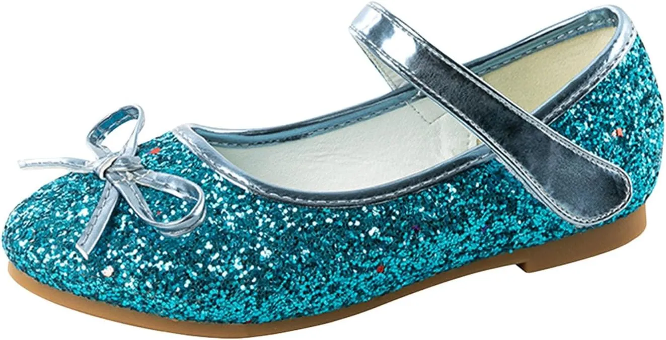 Kid Toddler Girls Glitter Bowknot Mary Jane Shoes Flat Bottom Ballet Princess Sandals Summer Fashion Dress Sandal