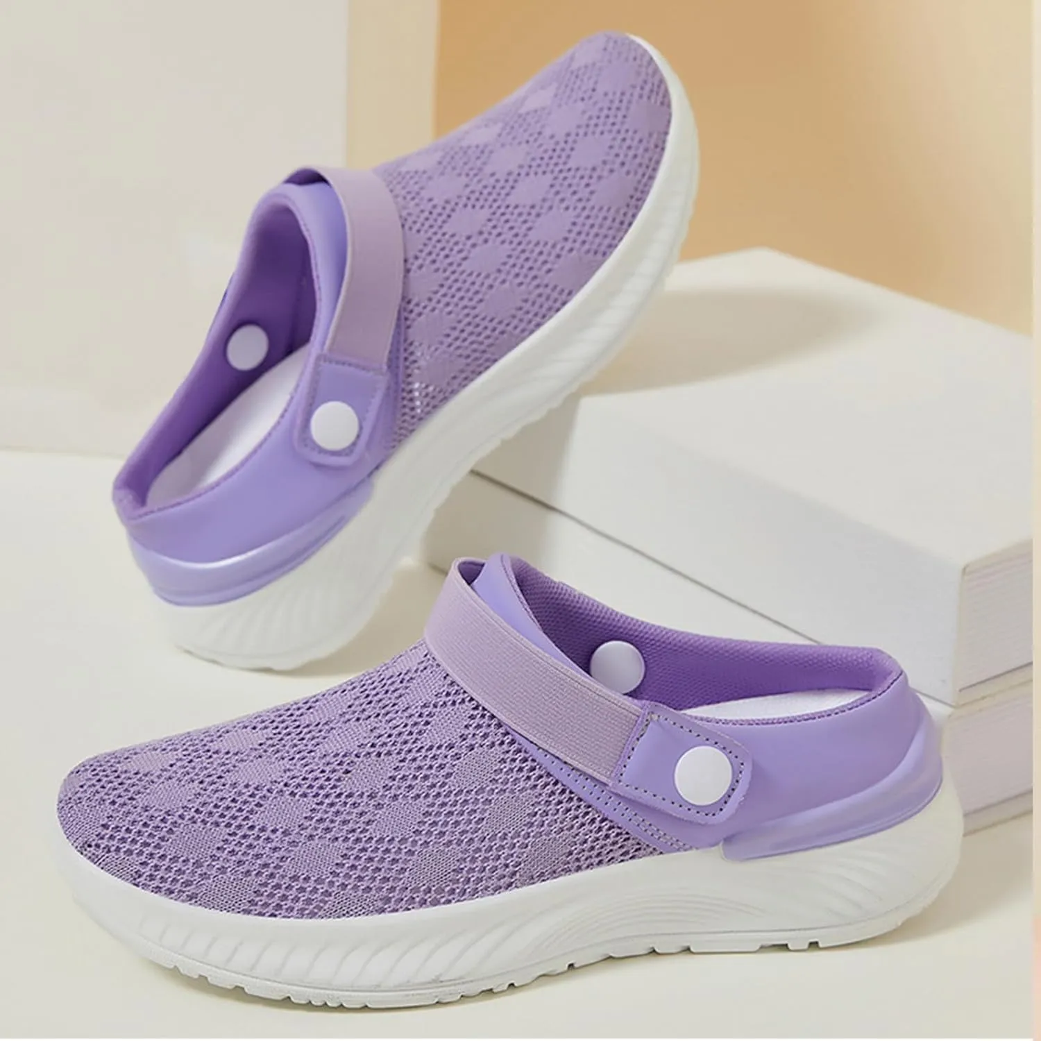 Kubbon Women's Garden Clogs Shoes Hiking Slip on Sandals Lightweight Breathable Gardening Clog Casual Slipper Beach Sandals Round Toe Summer Sandal