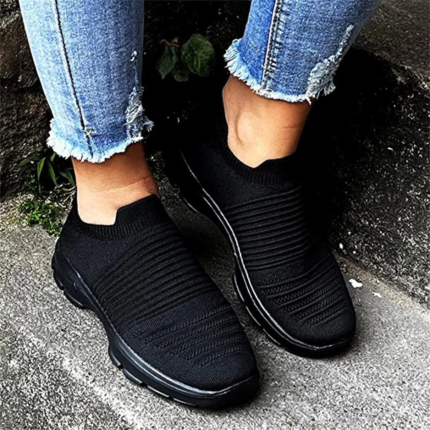 Ladmiple Sneakers For Women Slip On Walking Shoes Dressy Casual Summer Fashion Comfortable Non Slip Flats Loafers