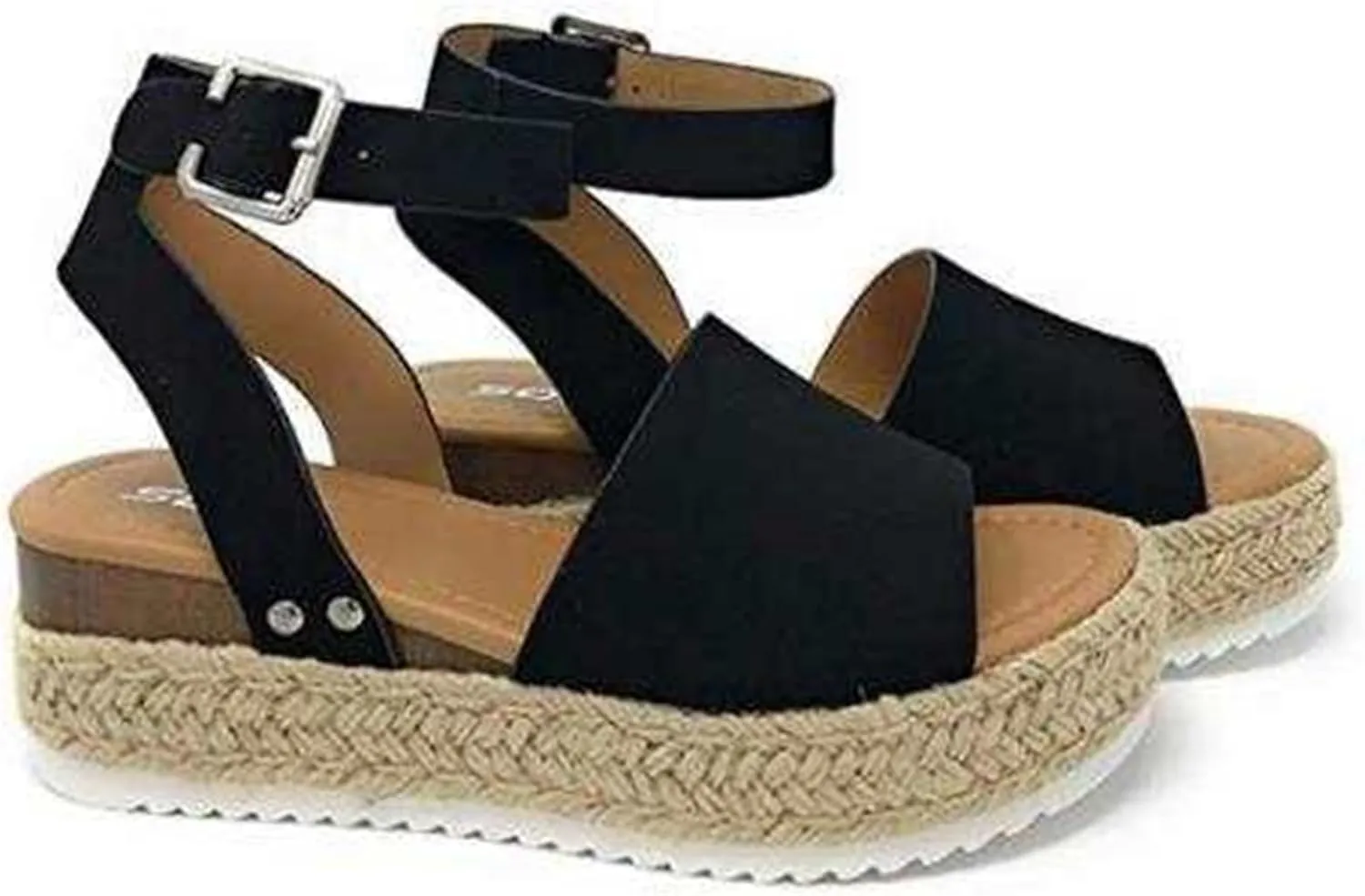 Lausiuoe Sandals Women Comfortable Dressy Wedge Heel Platform Sandals Casual Strappy Boho Open Toe Ankle Strap Summer Shoes