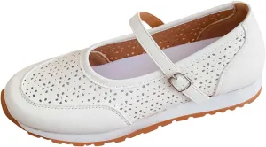 Leisure Women's Soft Sole Non Slip Flat Breathable Buckle Strap Lazy Shoes Womens Dressy Casual Shoes