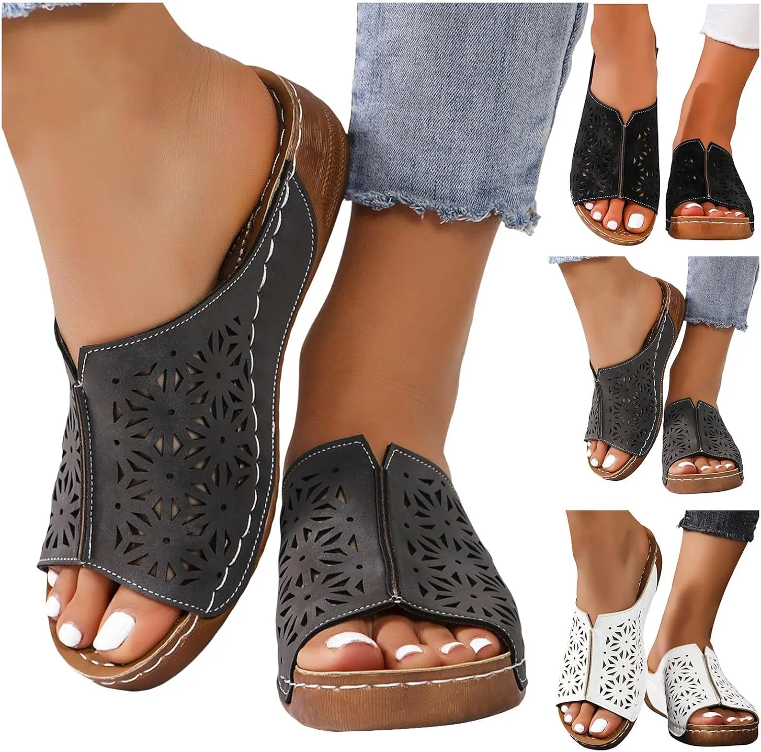 Lightweight Pillow Slippers for Women Beach Non Slip Slides Sandals Party Dress Sandals Arch Support Sandals