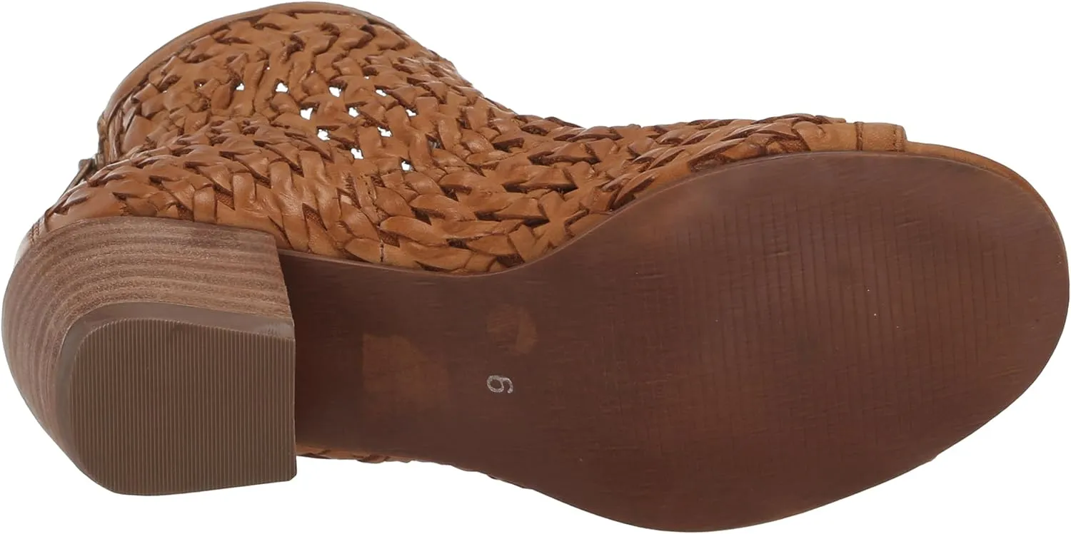 Lucky Brand Women's Mofira Woven Peep Toe Bootie Ankle Boot
