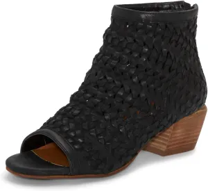 Lucky Brand Women's Mofira Woven Peep Toe Bootie Ankle Boot