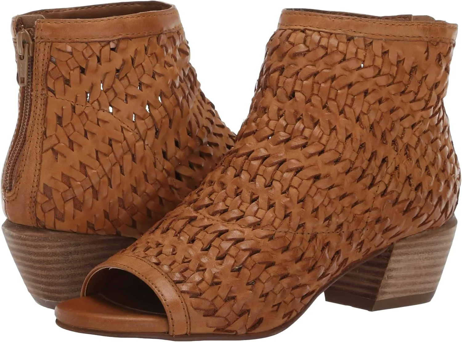 Lucky Brand Women's Mofira Woven Peep Toe Bootie Ankle Boot