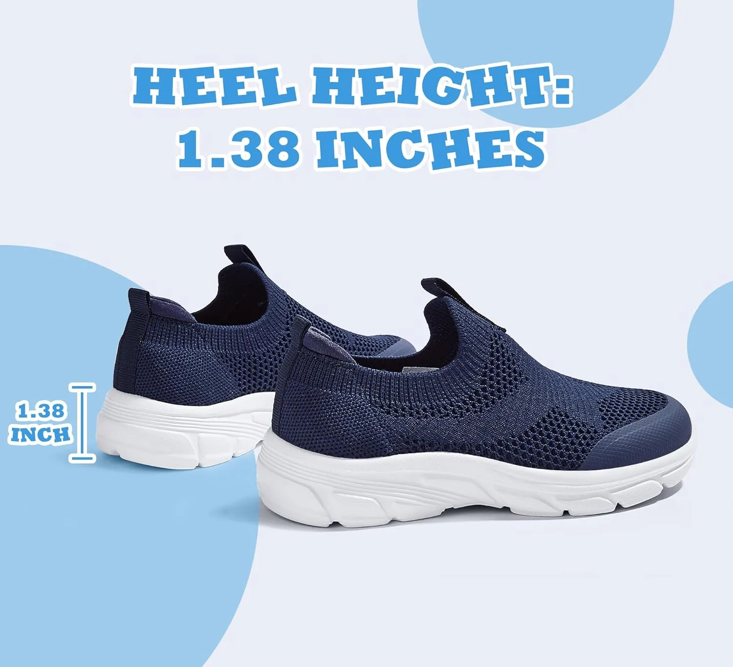 LUCKY STEP Boys Girls Slip On Sneakers Breathable Mesh Walking Shoes Lightweight Casual Running Athletic for Little Kids