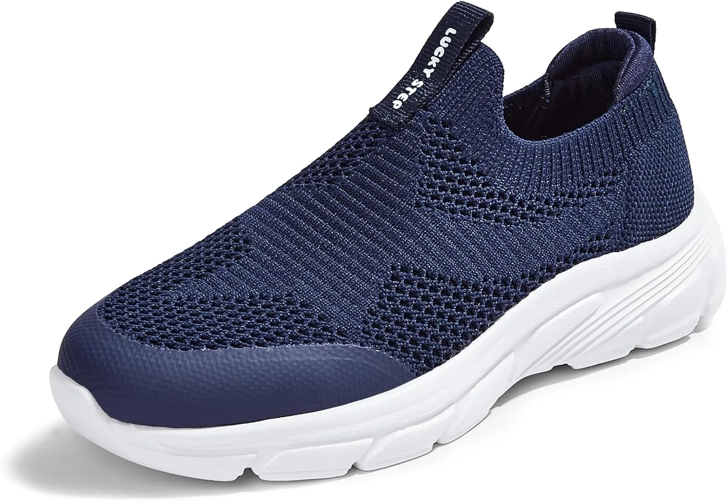 LUCKY STEP Boys Girls Slip On Sneakers Breathable Mesh Walking Shoes Lightweight Casual Running Athletic for Little Kids