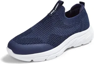 LUCKY STEP Boys Girls Slip On Sneakers Breathable Mesh Walking Shoes Lightweight Casual Running Athletic for Little Kids