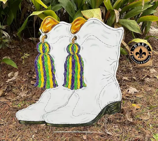 Marching Boots Yard Stake
