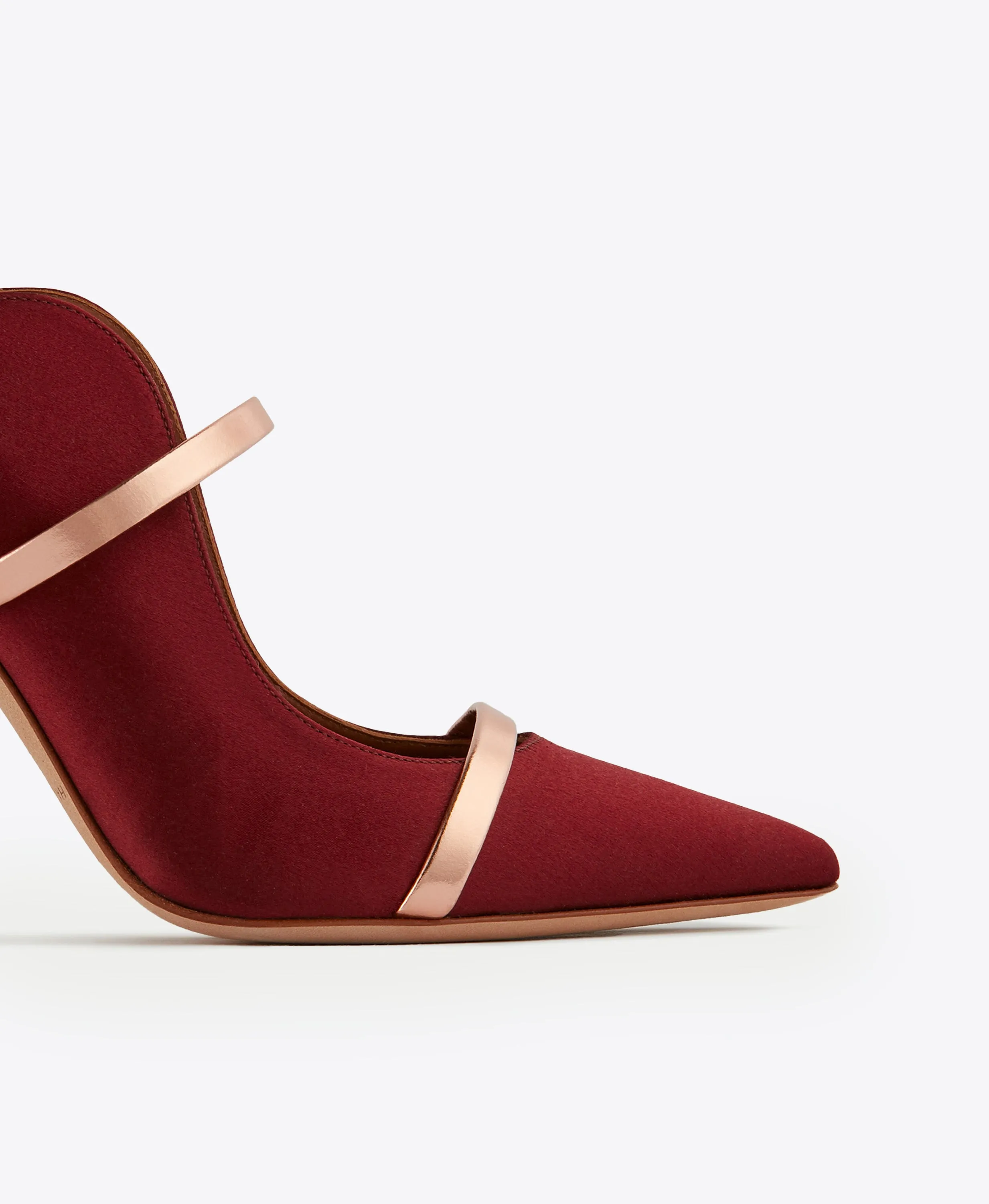 Maureen 100 Red & Gold Satin Mules