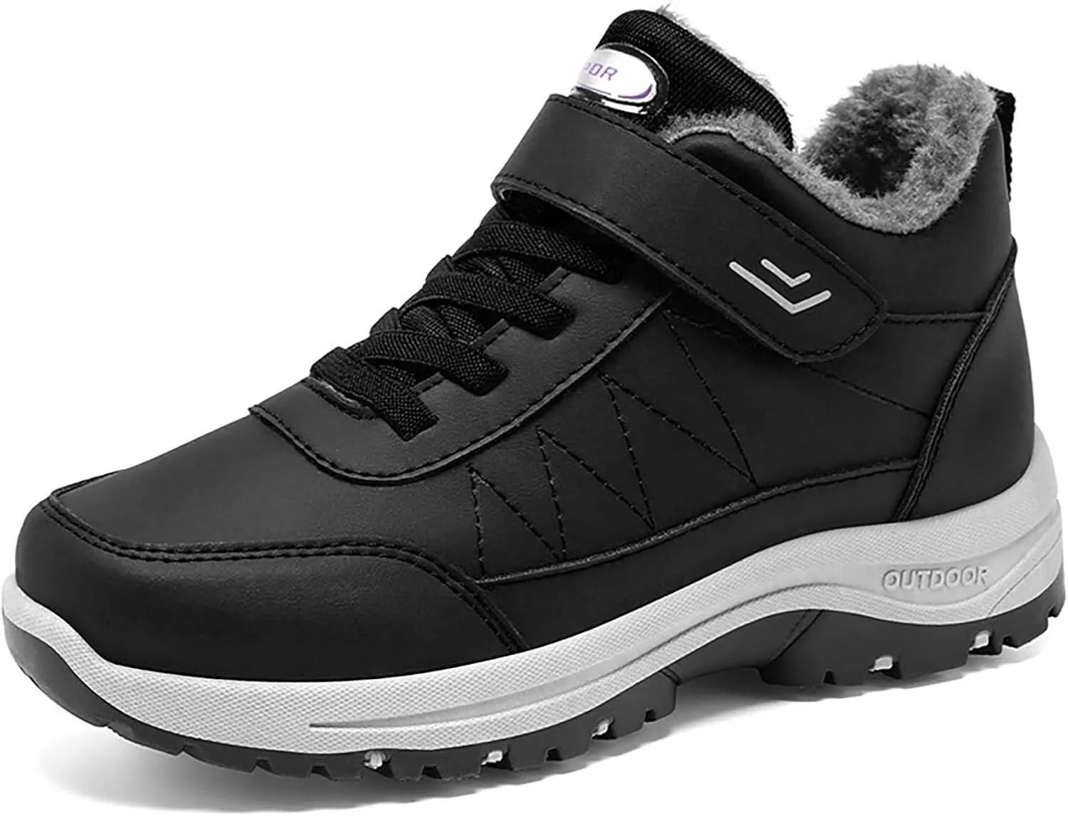 Men Work Boots Waterproof Hiking Sneakers Warm Fur Lined Womens Working Shoes Waterproof Outdoor Bota Waterproof Breathable Lightweight Hike Grounded Footwear