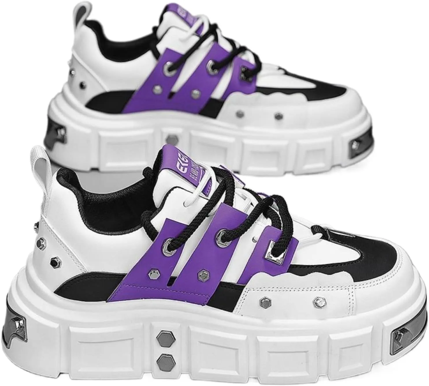 Men's Chunky Dad Shoes 2025 | Workwear Sneakers with Snake Print & Rubber Sole | Low-Top Casual Shoes for Daily Wear