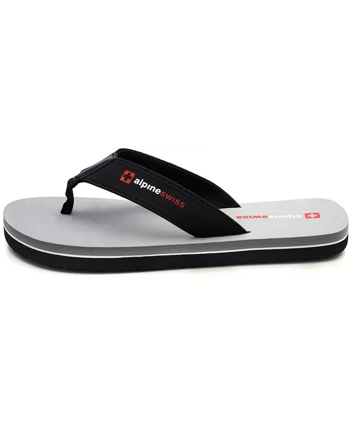 Men's flip-flops, beach sandals light comfortable thong with EVA sole Alpine Swiss, gray