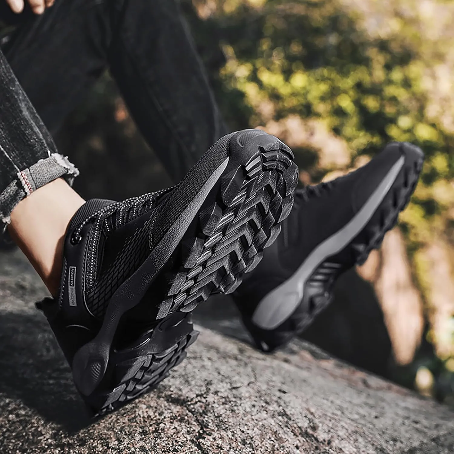 Men's Hiking Shoe Walking Running Shoes for Men with Arch Support Fashion Outdoor Low-Top Sneakers Slip on Tennis Athletic Gym Workout Training Shoes