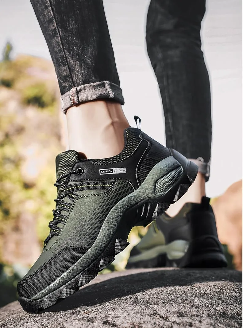 Men's Hiking Shoe Walking Running Shoes for Men with Arch Support Fashion Outdoor Low-Top Sneakers Slip on Tennis Athletic Gym Workout Training Shoes