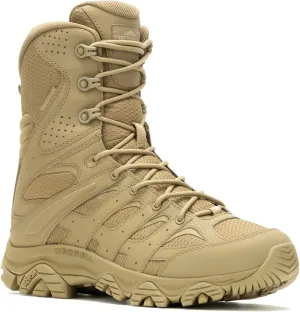 Merrell Mens Moab 3 8 Zip Tactical Waterproof Boots, Durable & Comfortable Coated Leather Combat Hiking Shoes