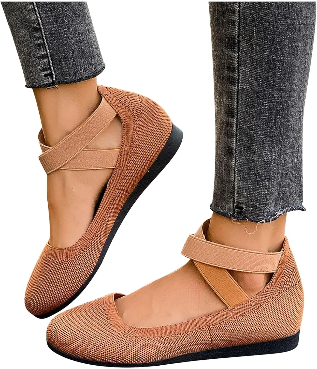 Mesh Flat Shoes Women Breathable Comfortable Shoes Casual Low-Heel Shoes Solid Fashion Shoes Plus Size Travel Shoes
