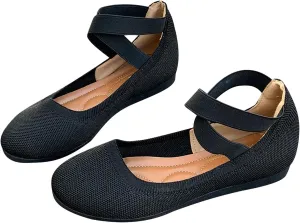 Mesh Flat Shoes Women Breathable Comfortable Shoes Casual Low-Heel Shoes Solid Fashion Shoes Plus Size Travel Shoes