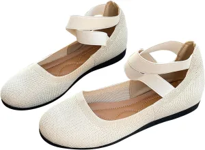 Mesh Flat Shoes Women Breathable Comfortable Shoes Casual Low-Heel Shoes Solid Fashion Shoes Plus Size Travel Shoes