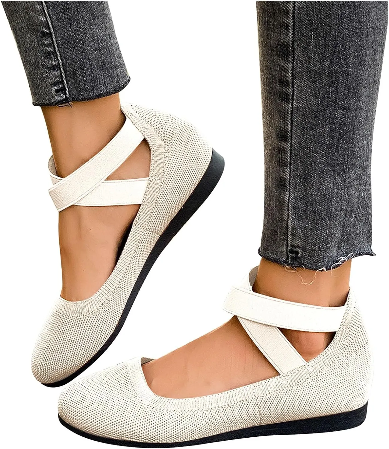 Mesh Flat Shoes Women Breathable Comfortable Shoes Casual Low-Heel Shoes Solid Fashion Shoes Plus Size Travel Shoes