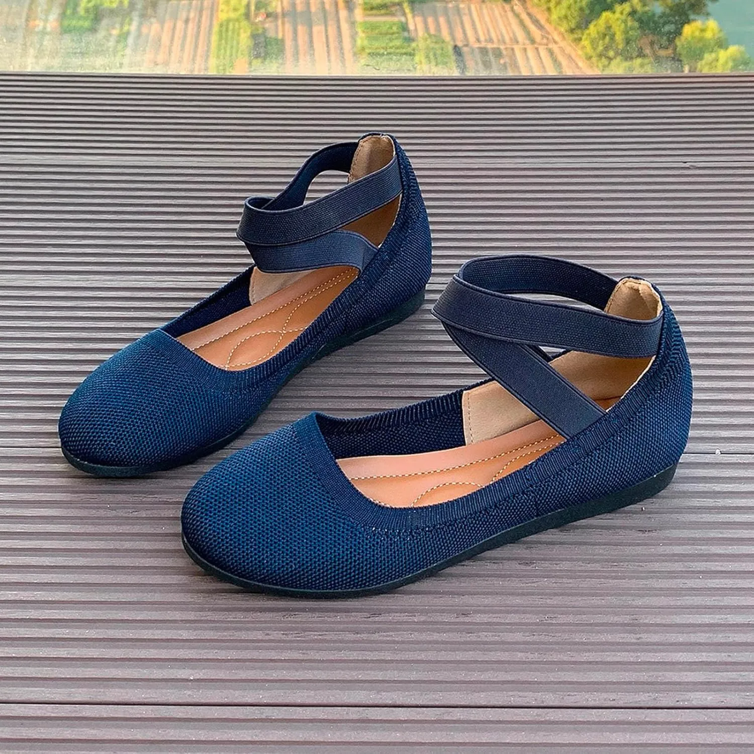 Mesh Flat Shoes Women Breathable Comfortable Shoes Casual Low-Heel Shoes Solid Fashion Shoes Plus Size Travel Shoes