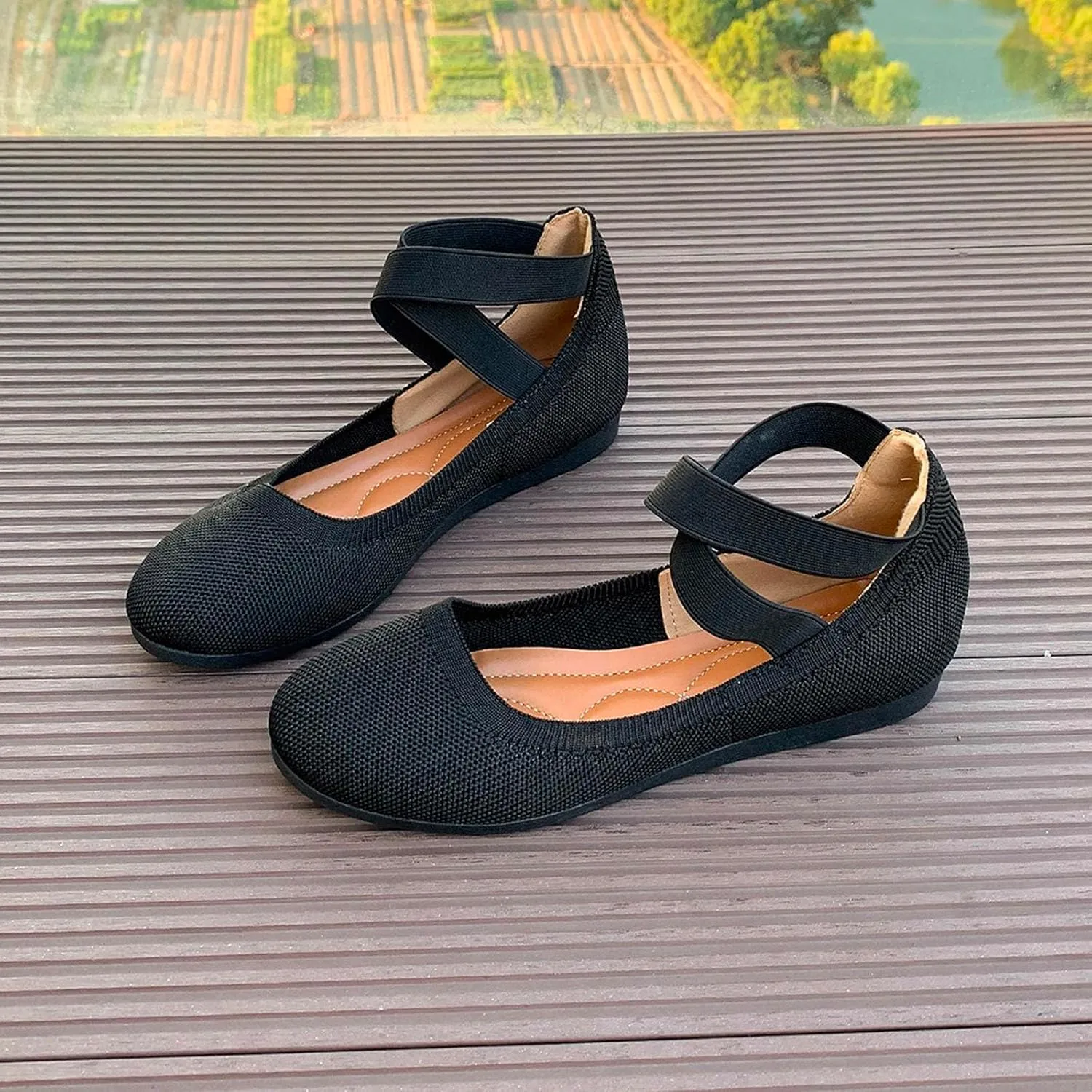 Mesh Flat Shoes Women Breathable Comfortable Shoes Casual Low-Heel Shoes Solid Fashion Shoes Plus Size Travel Shoes