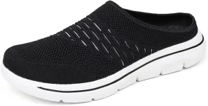 Mules for Women Men Light Slip On Open Back Shoes Comfort Walking Shoes, Knitted Mesh Breathable Slippers Backless Sneakers Casual Comfortable Outdoor Sports Wedge Mule