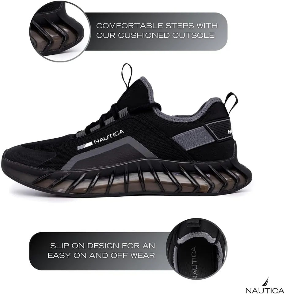 Nautica Men's Casual Fashion Sneakers  Lightweight Lace-Up Athletic Walking Shoes for Gym & Tennis, Comfortable