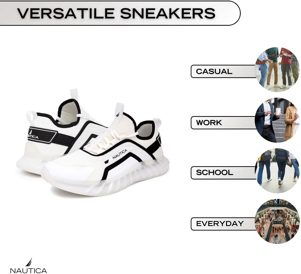 Nautica Men's Casual Fashion Sneakers  Lightweight Lace-Up Athletic Walking Shoes for Gym & Tennis, Comfortable