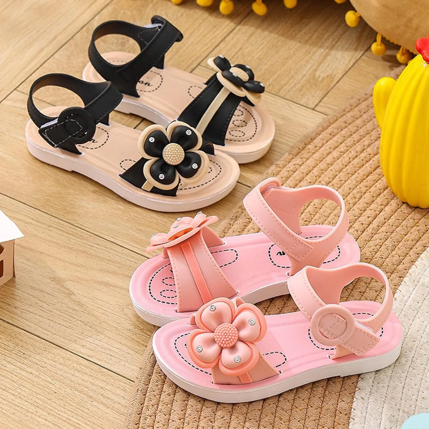 Open Toe Sandals Children Shoes Comfortable Soft SSole Sandals Fashionable Flower Beach Shoes