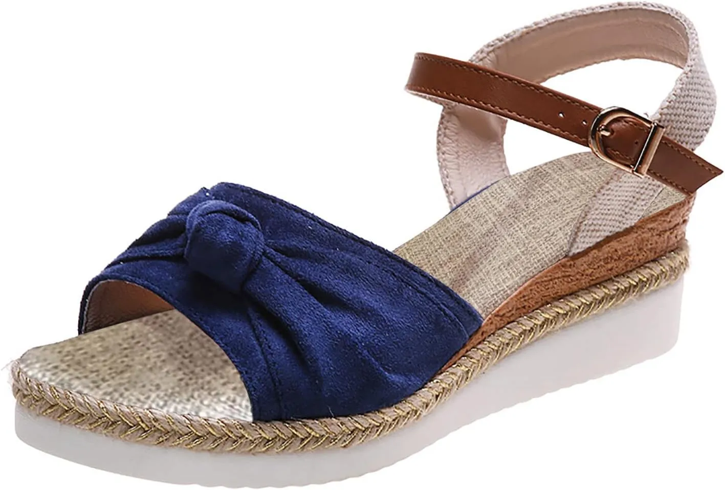 Orthopedic Sandals for Women Dressy Wedge Platform Flat Open Toe Ankle Strap Espadrilles Casual Lightweight Slip on Beach Boho Comfortable Outdoor Shoes Summer