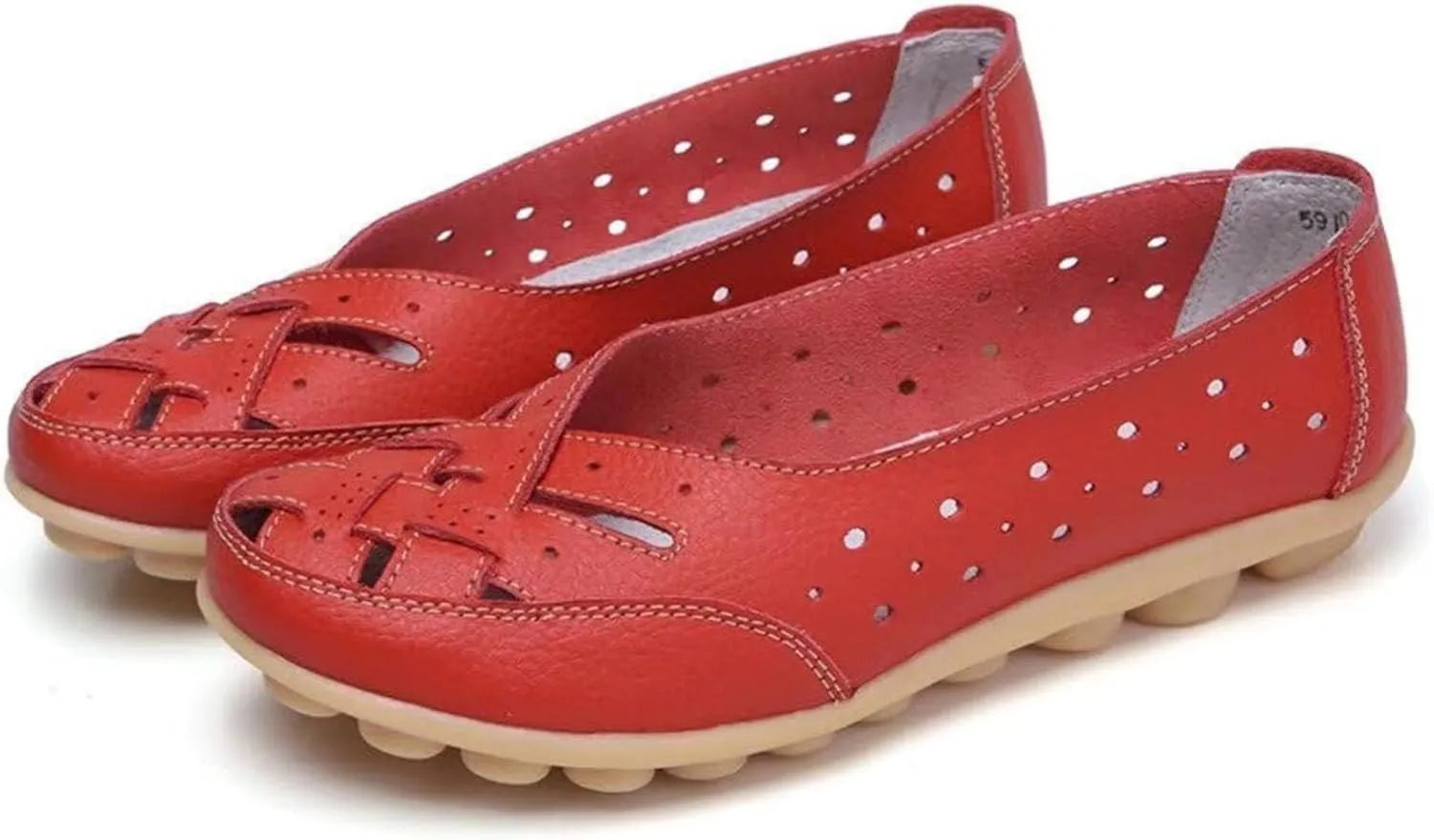 Orthopedic Sandals for Women Loafers Dress Shoes Summer Casual Slip-On Shoes Breathable Leather Comfortable Hollow Soft Flats Sandals Closed Toe Low Heel Flat Shoe Breathable Casual Outdoor Shoe