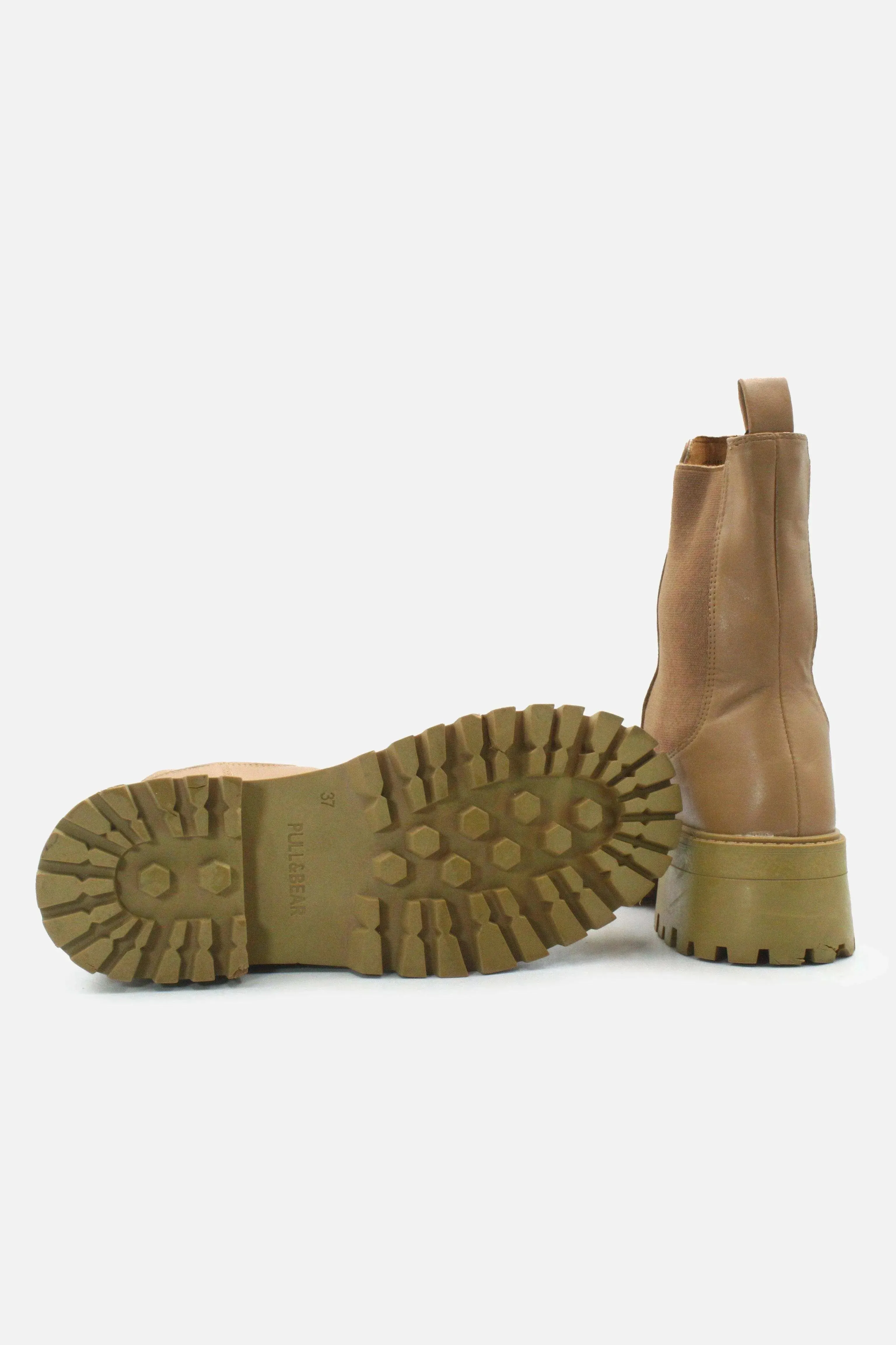 Pull & Bear Stretchable Combat Ankle Boots | Suede