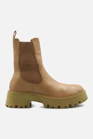 Pull & Bear Stretchable Combat Ankle Boots | Suede