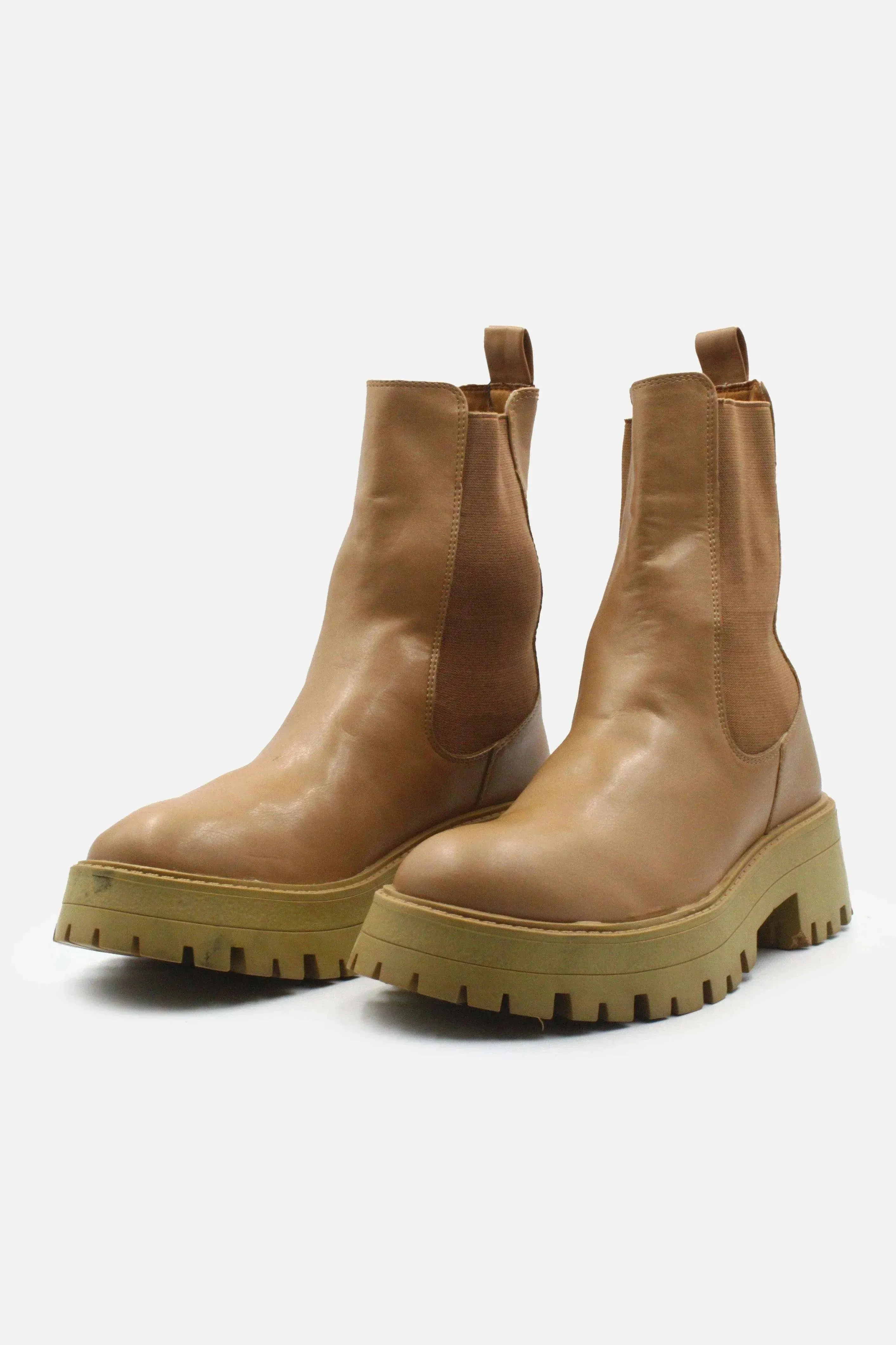 Pull & Bear Stretchable Combat Ankle Boots | Suede