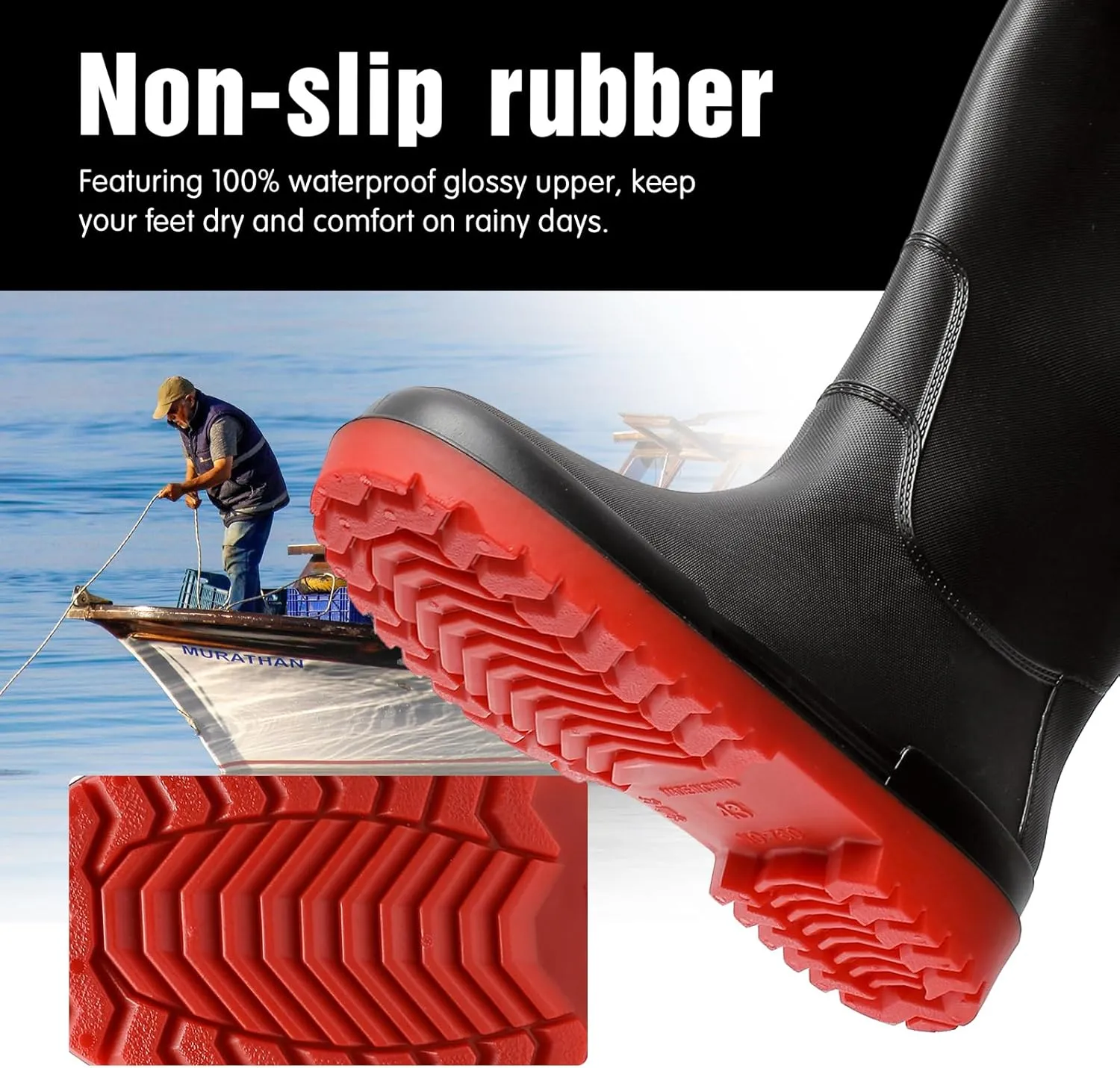 Rain Boots for Women, Anti-Slip Rubber Boots Waterproof Garden Boots Durable Slip Resistant Muck Boots,Tall Water Women Boots Comfort Fishing Boots Knee High Work Boots for Outdoor