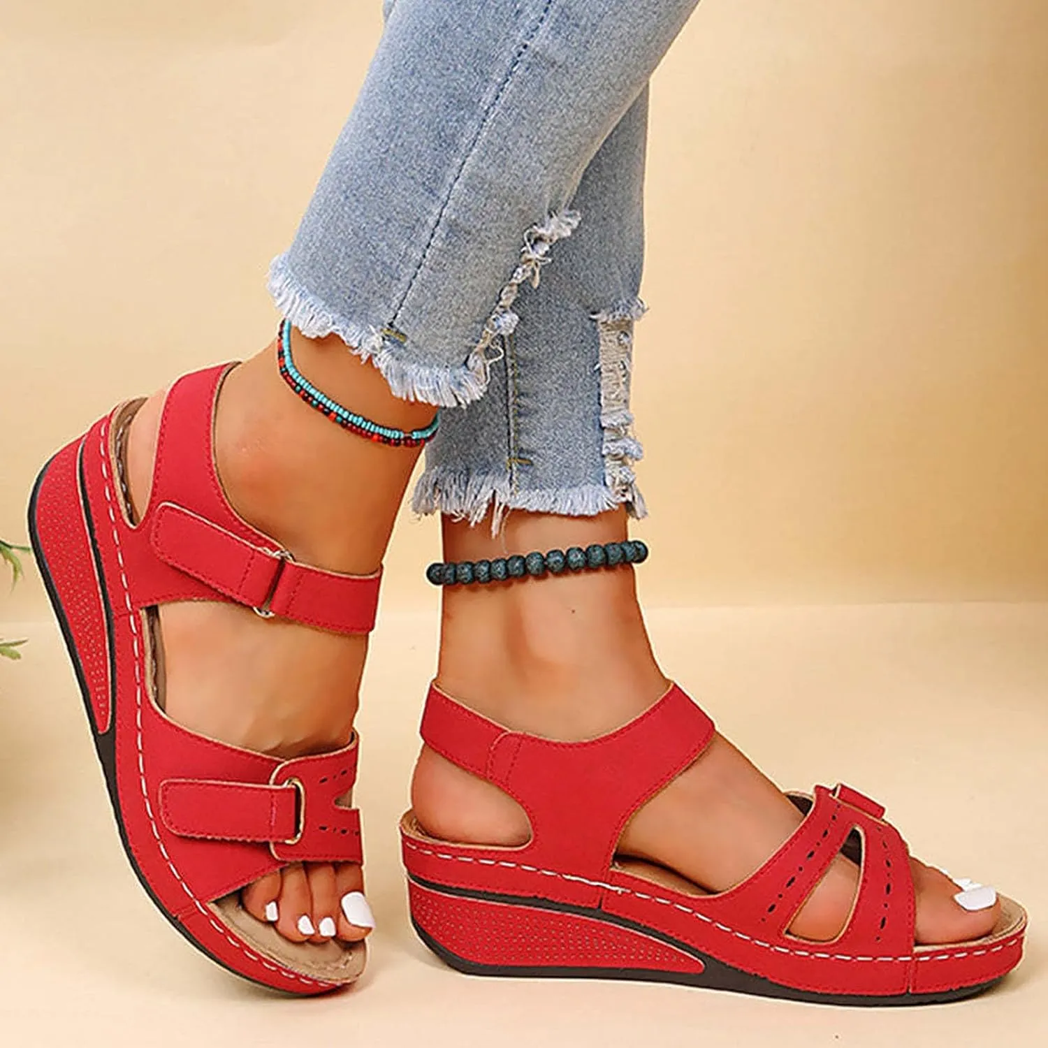 Sandals for Women 2024 Summer Waterproof Hiking Womens Sandals Comfortable Walking Athletic Outdoor Beach Sandals