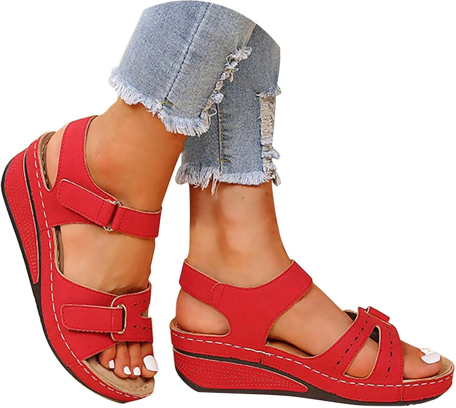 Sandals for Women 2024 Summer Waterproof Hiking Womens Sandals Comfortable Walking Athletic Outdoor Beach Sandals
