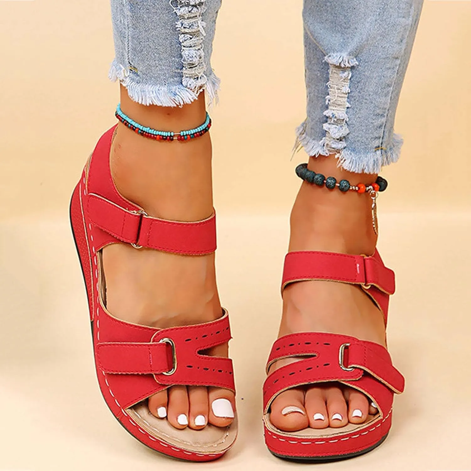 Sandals for Women 2024 Summer Waterproof Hiking Womens Sandals Comfortable Walking Outdoor Athletic Sandals