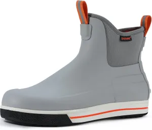 Showave Men's Deck Boots Ankle Waterproof Fishing Boot Non-Silp Work Rain Booties Durable Rubber Footwear Garden Boat Shoes With Ultra Lugs Outsole