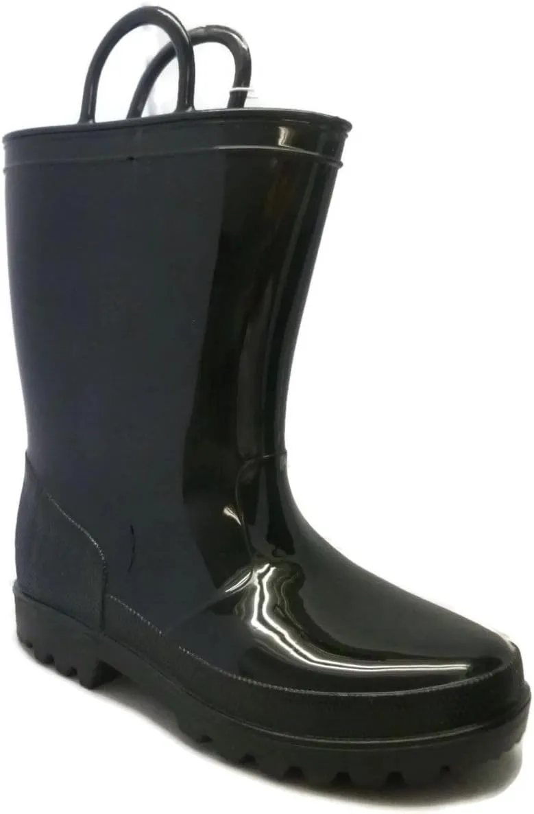 SkaDoo Black Little Kid Youth Waterproof Rain Boots  Durable, Non-Slip Wellies for Toddlers & Children 12 M US Little Kid